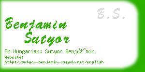 benjamin sutyor business card